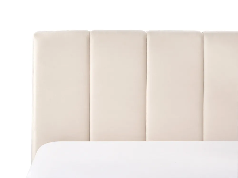 Bett mit Stauraum DREUX Samtstoff Hellbeige 160 x 200 cm_1012272