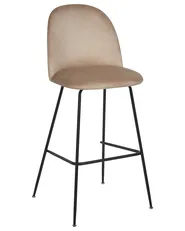 Set of 2 Bar Chairs ARCOLA Velvet Taupe_902383