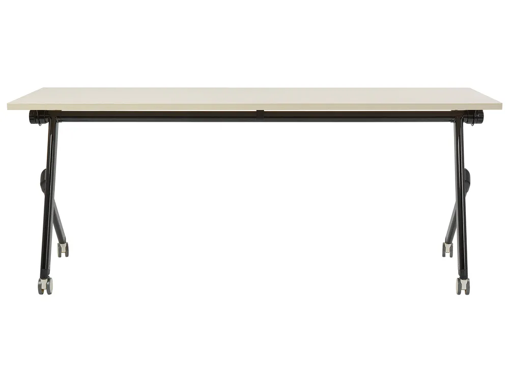 Zusammenklappbarer Schreibtisch BENDI 180 cm 60 cm mit Rädern Hellbraun_922476