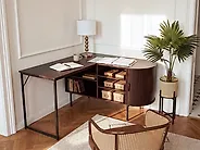 Corner Desk SOLARI 140 cm 140 cm Dark Brown_1191543
