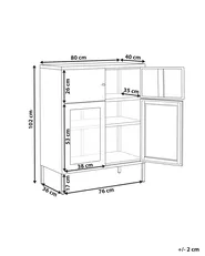 Glass Display Sideboard ESHOLT 80 cm Metal White_1017192