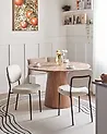 Esszimmerstuhl 2er Set LOLETA Stoff Hellbeige