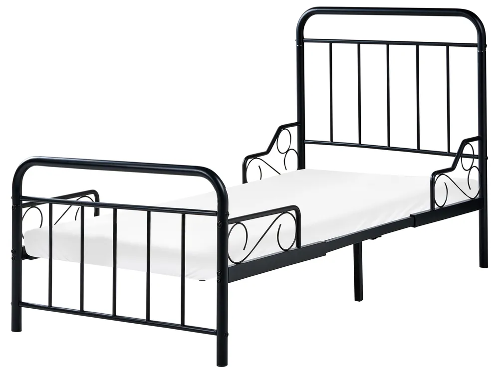 Mitwachsendes Kinderbett Metall ANAIS 90 x 200 cm Schwarz_1033448