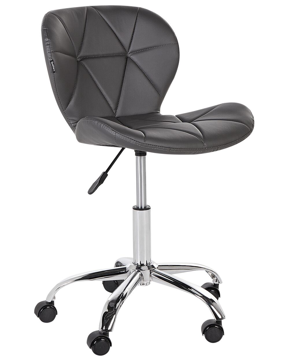 Desk Chair VALETTA Faux Leather Graphite Grey