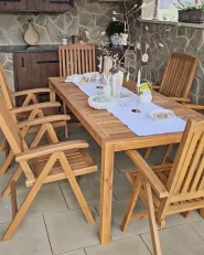 Gartenstuhl 6er Set JAVA Akazienholz Hellbraun_999721