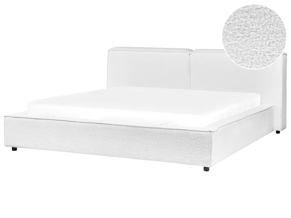 Wasserbett Bouclé LINARDS 180 x 200 cm Weiß