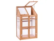 Balkongewächshaus VOLVERA 67 cm 49 cm Tannenholz Hellbraun_1024144