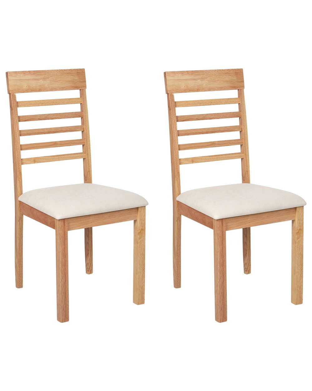 Esszimmerstuhl 2er Set ORTLEY Holz Hellbraun / Beige