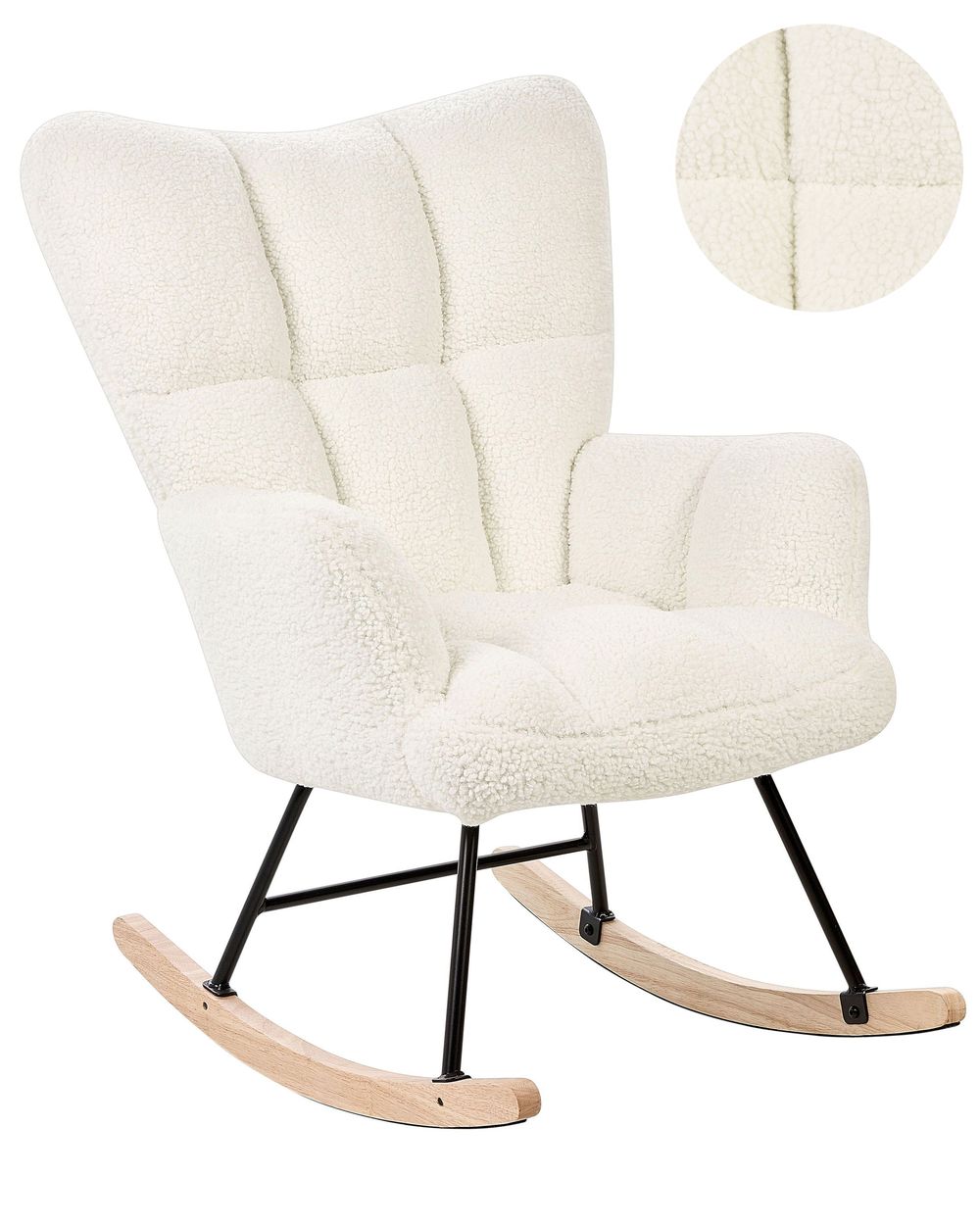 Schommelstoel OULU Bouclé Wit