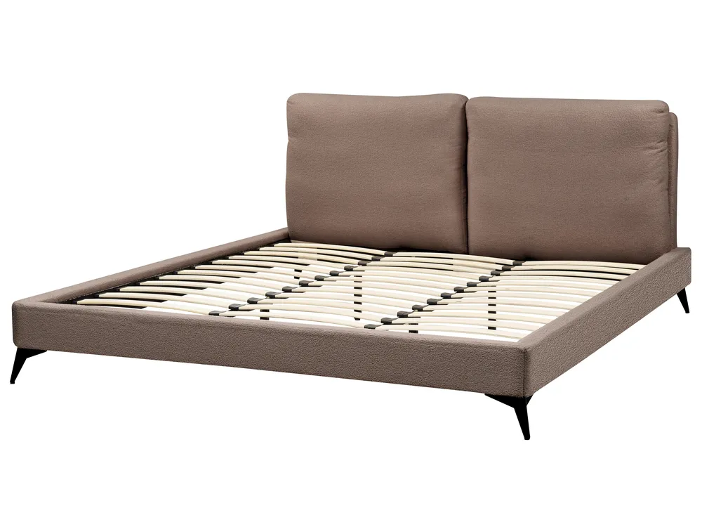 Bett mit Lattenrost Bouclé MELLE 180 x 200 cm Braun_965717