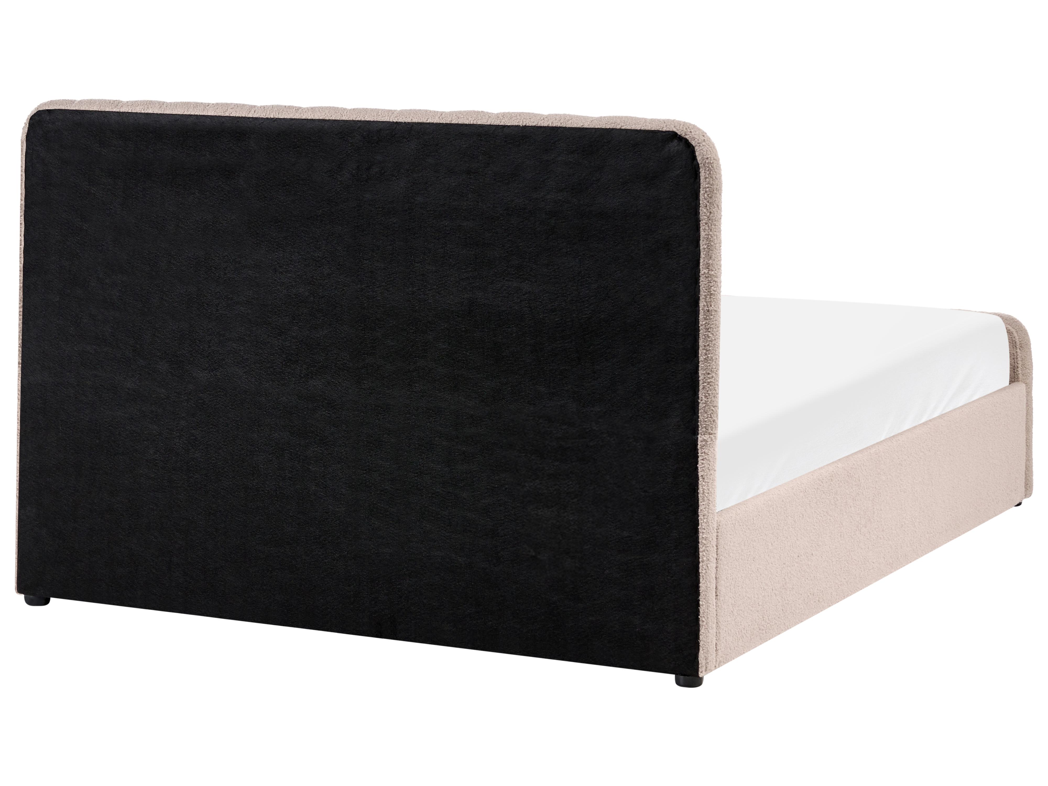 Ottoman Bed LUNAN Boucle Beige 140 x 200 cm (EU Double)_1048432