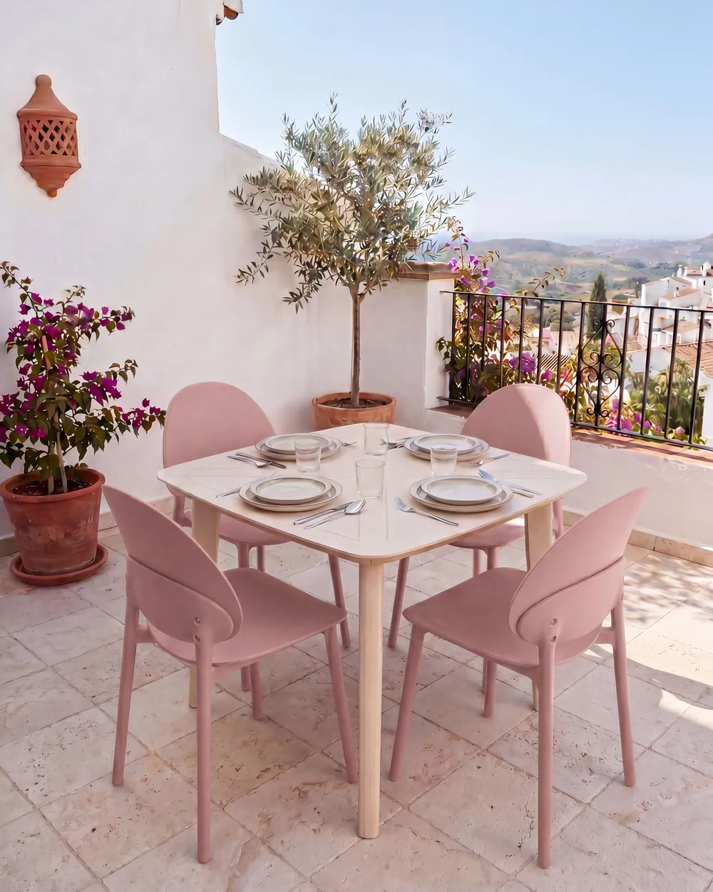 Gartenstuhl 4er Set CEARA Rosa
