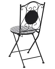 Set of 2 Garden Chairs SIROLO Folding Metal White/ Blue_1155653