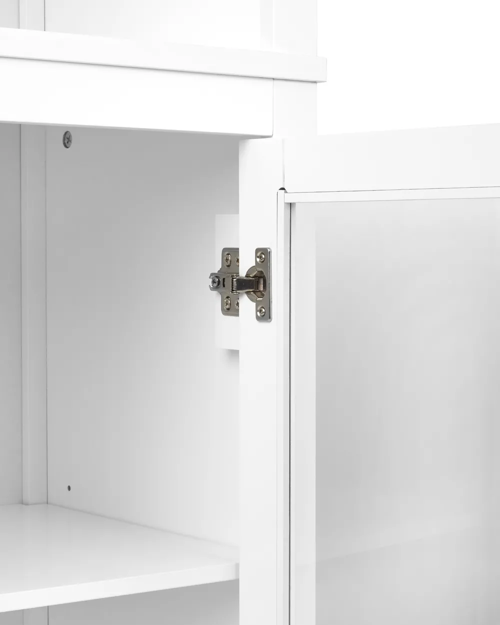 Vitrine mit Glastüren LUSBY 75 cm Weiß_913481