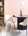 Esszimmerstuhl 2er Set COVELO Samtstoff Hellbeige
