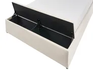 Wasserbett mit Stauraumbank NOYERS Samtstoff Cremeweiß 140 x 200 cm_1036746