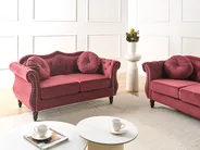 Sofa 2 Seater SKIEN Velvet Dark Red_743249