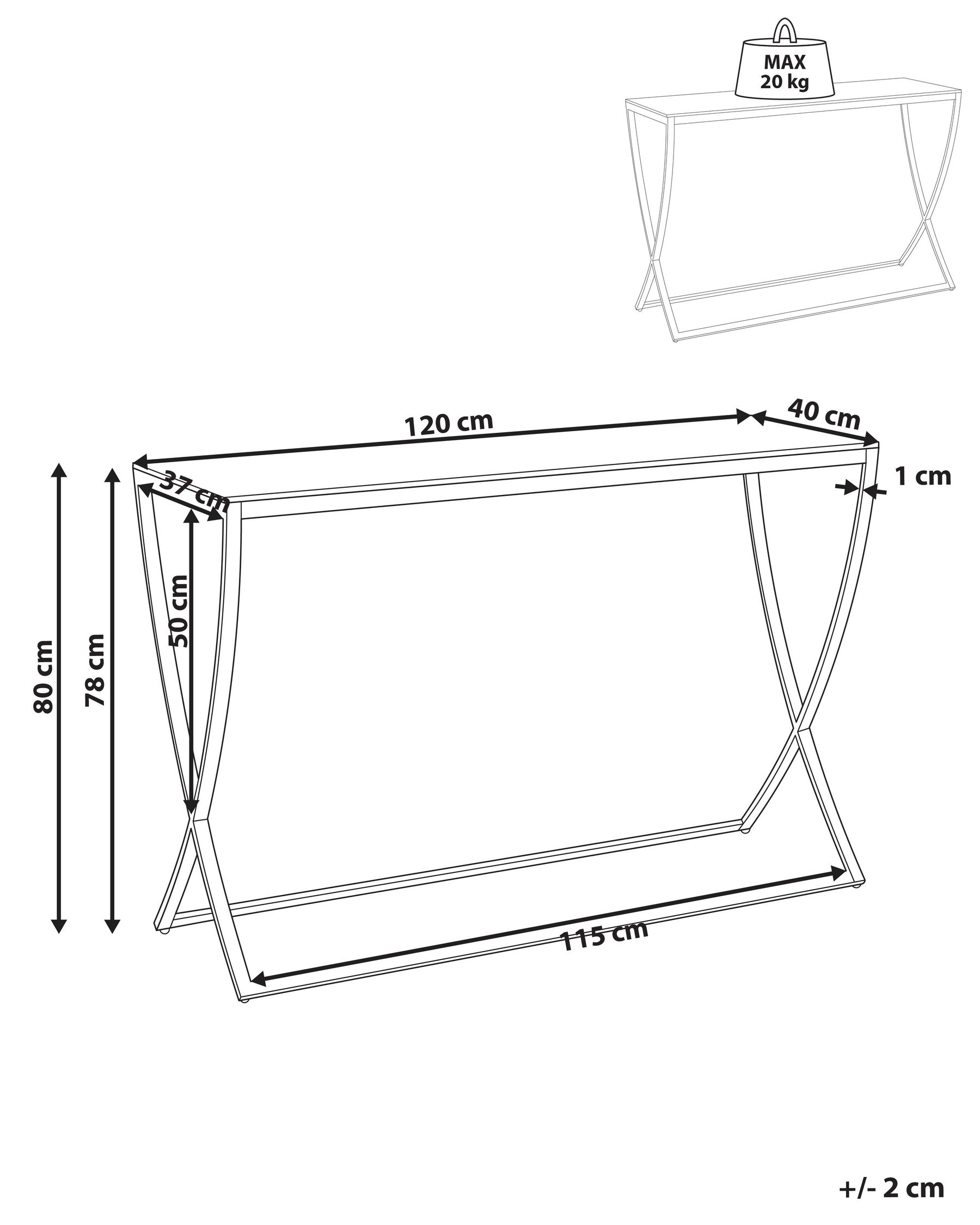 Konsolentisch RINGGOLD Sicherheitsglas Gold_895914