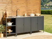 Outdoor Kitchen Island VILAMA Black Metal_872385