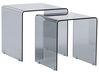 Set of 2 Side Tables KENDALL Tempered Glass Black
