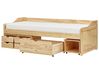 Tagesbett mit Stauraum Kiefernholz ROYVILLE 90 x 200 cm Hellbraun