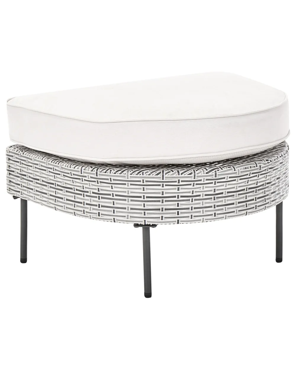 Gartensessel mit Ottomane ARCILLE Polyrattan Grau_1082784
