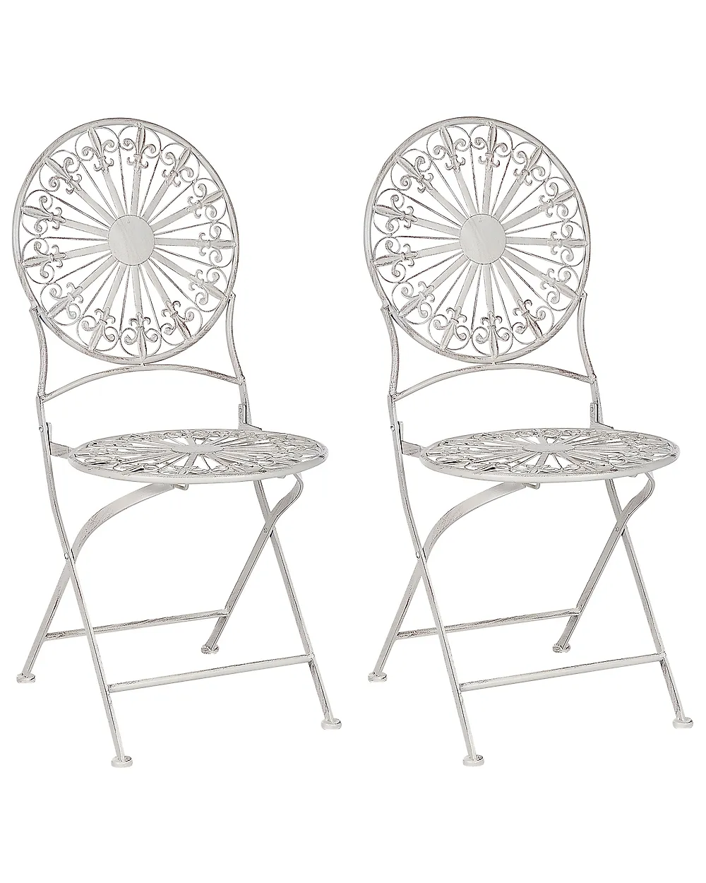 Gartenstuhl 2er Set SCAFA Metall Weiß