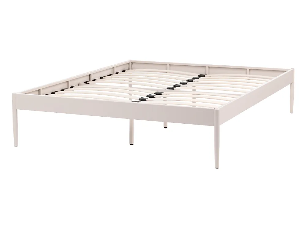 Bett mit Lattenrost Metall VAURS 140 x 200 cm Hellbeige_1165427