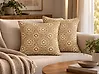 Dekokissen 2er Set CEIBA 45 x 45 cm Baumwolle Beige Geometrisches Muster