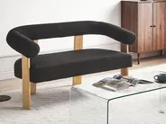 Sofa 2-Sitzer ILBRO Bouclé Schwarz / Hellbraun_984909