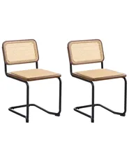 Esszimmerstuhl 2er Set CORDOVA Rattan Braun_1061954