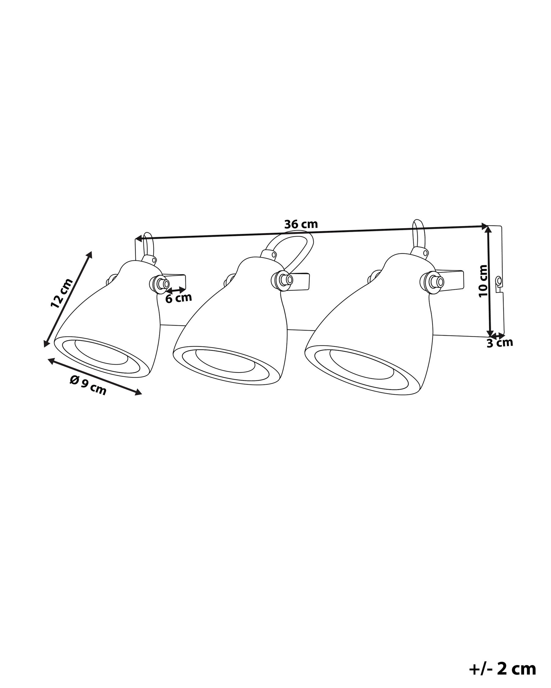 Strahler 3-flammig MISTAGO verstellbar Beton Grau_730570