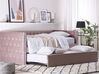 Ausziehbett Samtstoff GASSIN 90 x 200 cm Rosa