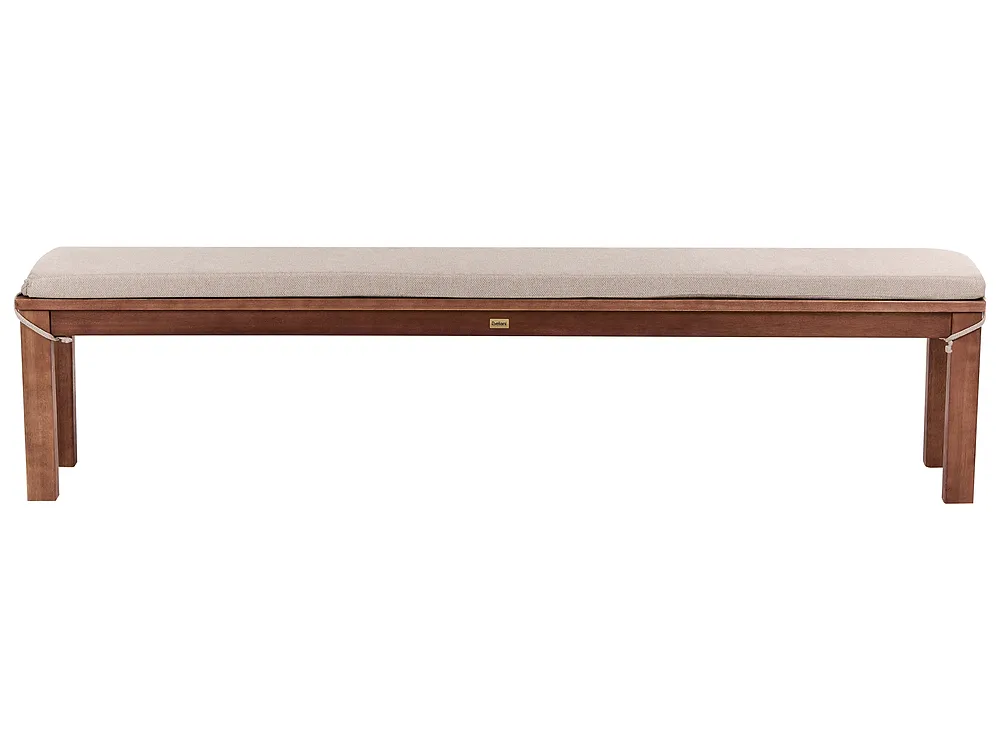 Gartenbank mit Auflage MONSANO 170 cm Eukalyptusholz Beige