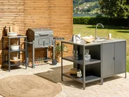 Outdoor-Kücheninsel VILAMA Schwarz Metall_872416