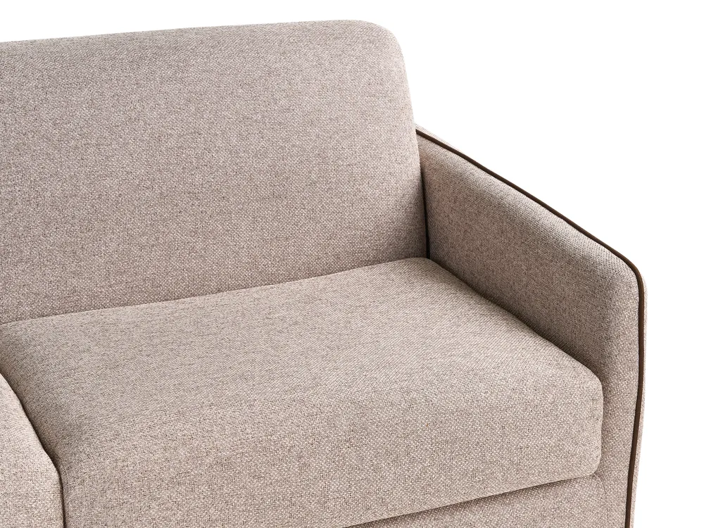 Sofa Bed 2 Seater ISHOJ Fabric Light Brown_939996