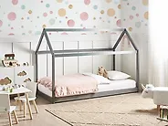 Kinderbett Haus Kiefernholz TOSSE 90 x 200 cm Grau_1187307