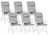Outdoor Sitzkissen 6er Set JAVA/AMANTEA PREMIUM 50 x 71 cm Hellgrau_993102