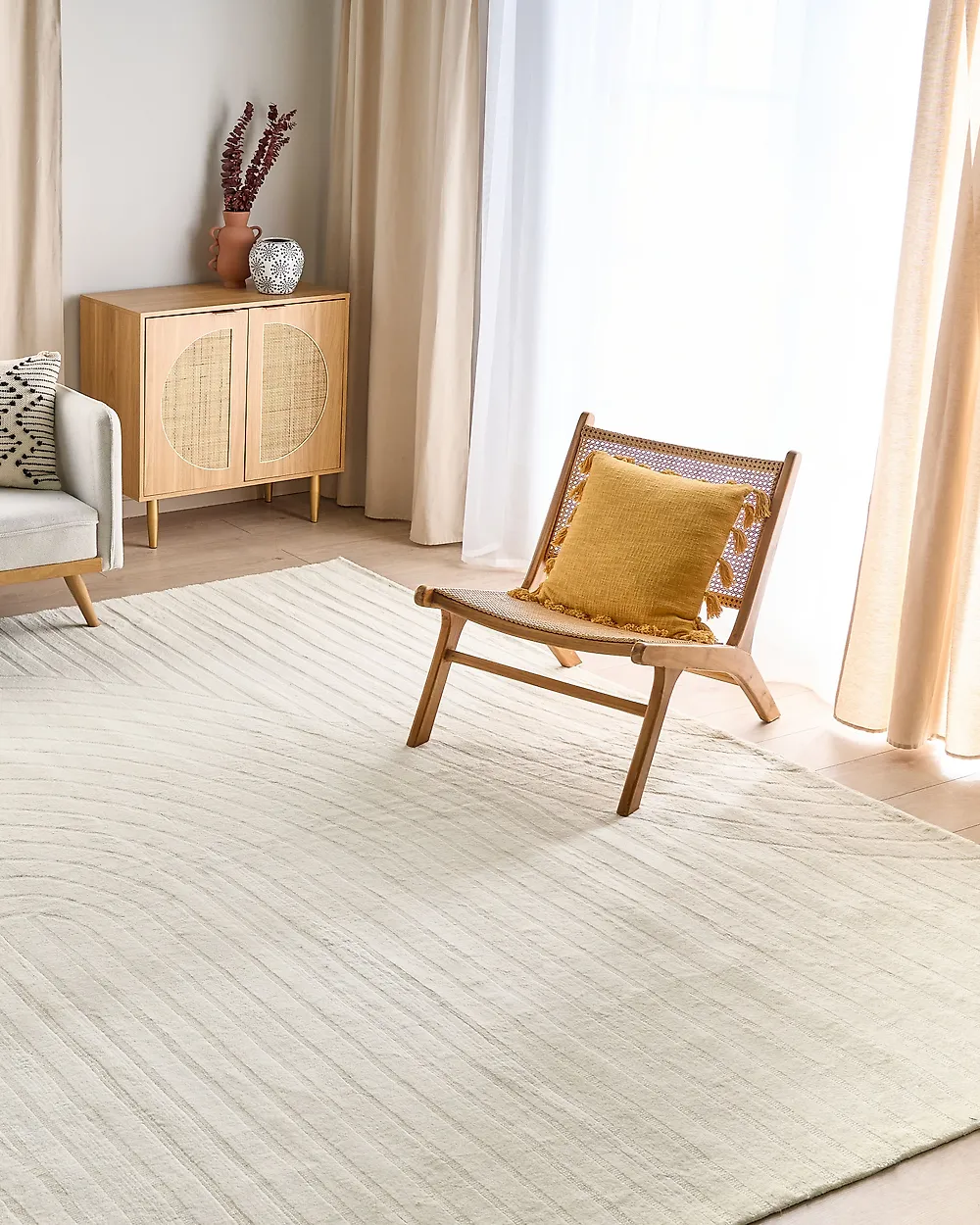 Teppich DAGARI Hellbeige 300 x 400 cm Wolle