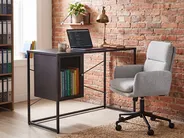 Schreibtisch HARJO 100 cm 50 cm mit Stauraum Schwarz_1037631