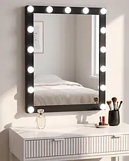 LED-Badezimmer-Spiegel ODENAS 50 cm 60 cm Schwarz_1155731