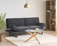 Sofa Bed 2 Seater YORK Chenille Black_1009248