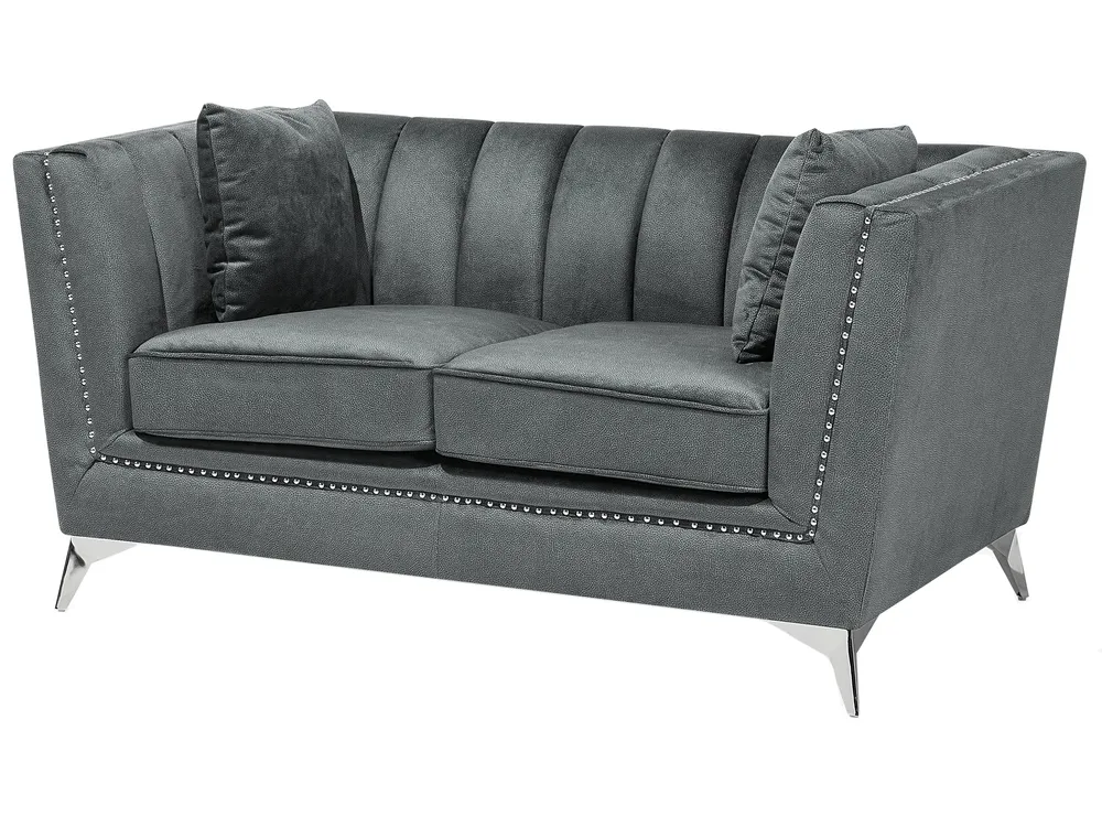 Sofa 2-Sitzer GAULA Samtstoff Grau_706266