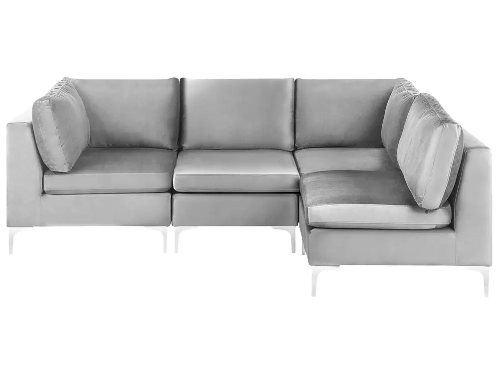 Modul Ecksofa 4-Sitzer EVJA Samtstoff Grau linksseitig