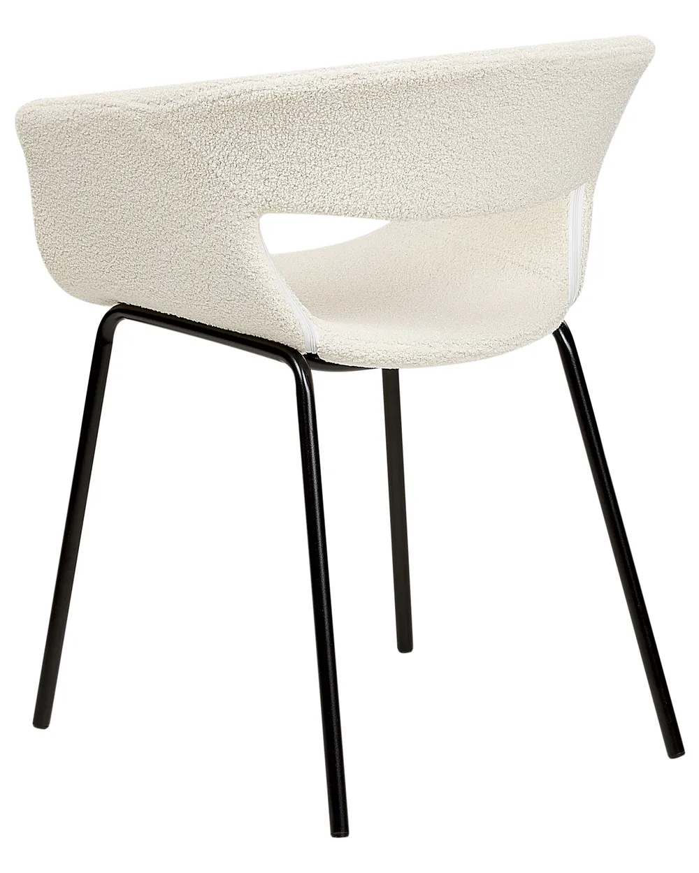 Esszimmerstuhl 2er Set ELMA Bouclé Cremeweiß_887299