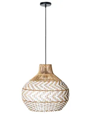 Hängeleuchte YAUCO Rattan Weiß_995687