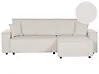 Eckschlafsofa ABACKA Cord Cremeweiß linksseitig