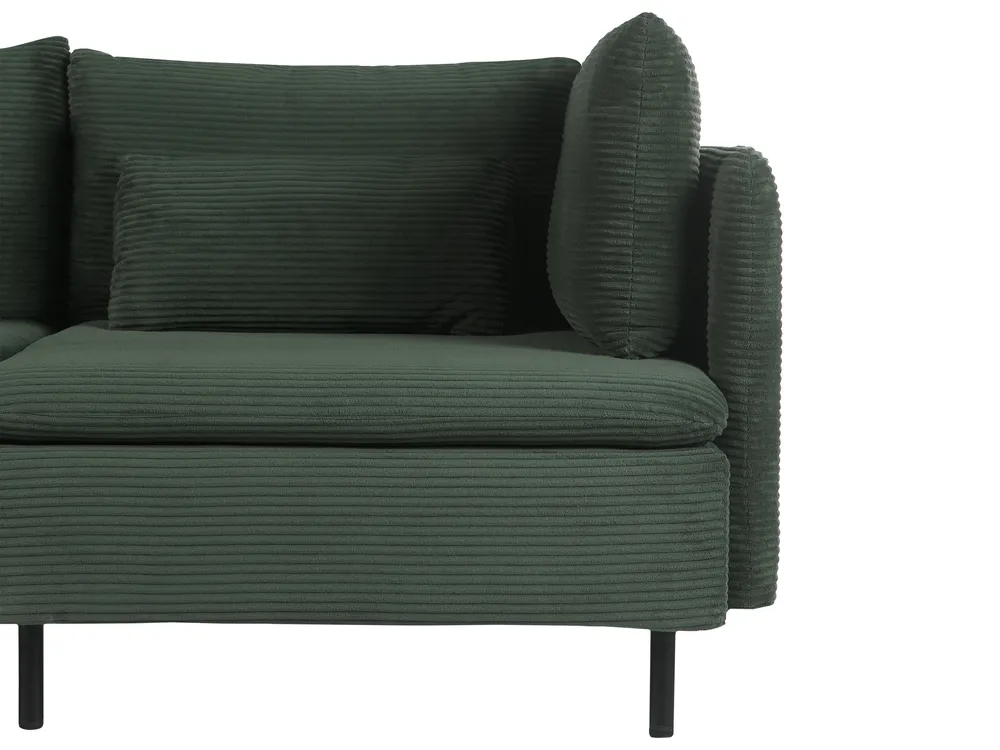 Modul Ecksofa 3-Sitzer EGERIS Cord Dunkelgrün rechtsseitig_1067192
