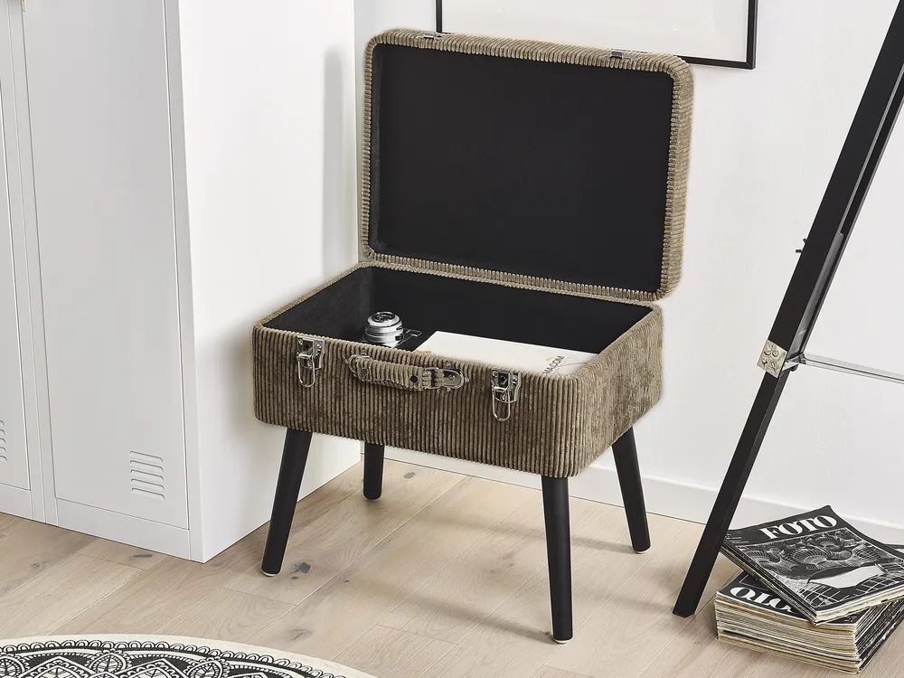 Storage Stool MALLARD Corduroy Light Brown_773569