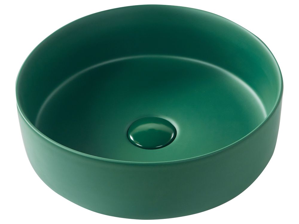 Countertop Basin GUDAR ⌀ 370 mm Ceramic Dark Green